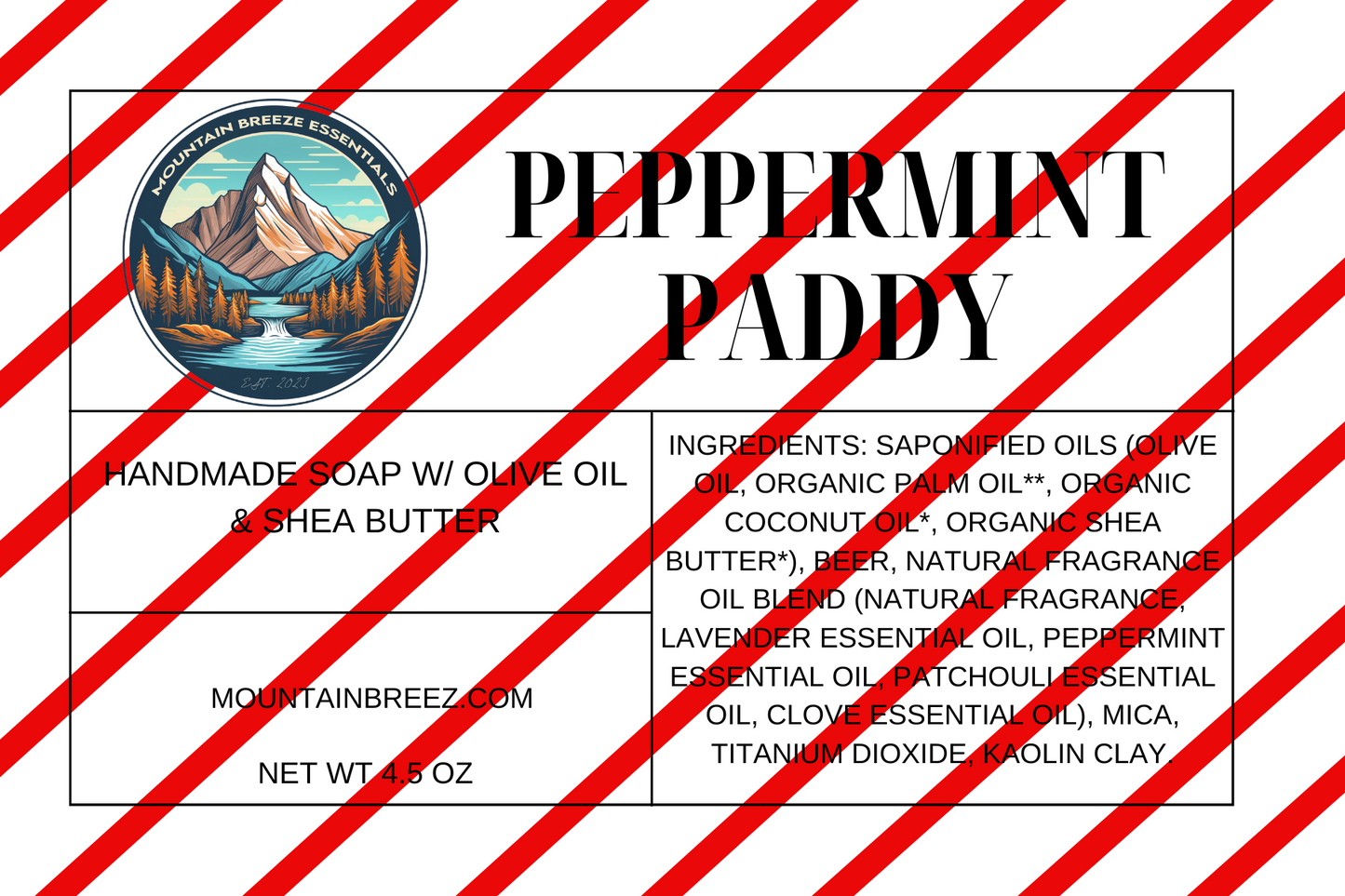 Peppermint Paddy - Cold Pressed Bar Soap