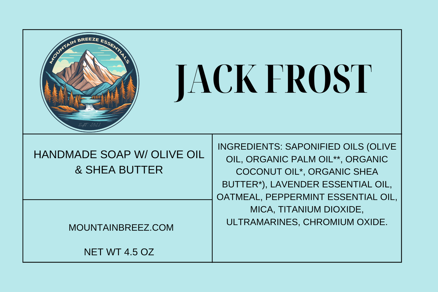 Jack Frost - Cold Pressed Bar Soap