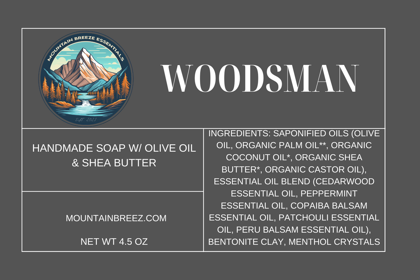 Woodsman - Cold Pressed Bar Soap
